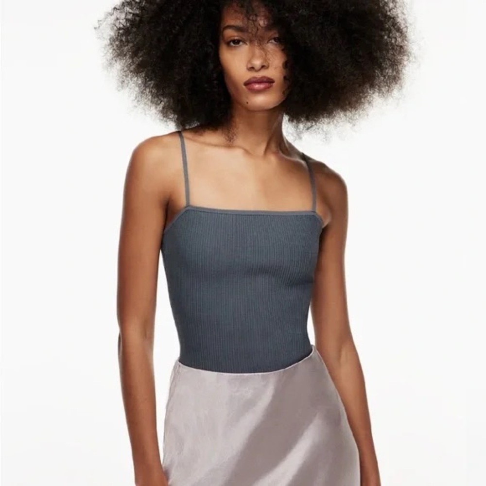 Aritzia Babaton Sculpt Knit Cami Tank Echo Gray